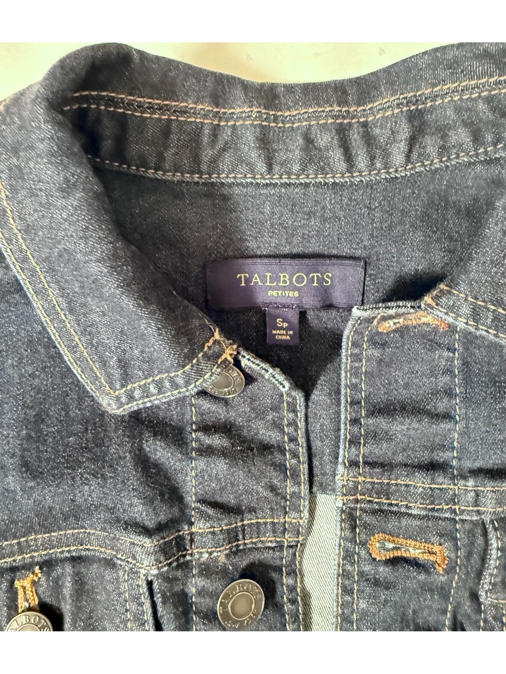 Talbots Petites Small Petite Dark Wash Denim Jean Jacket SP - Picture 5 of 7